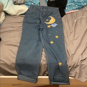 Moon and stars jeans